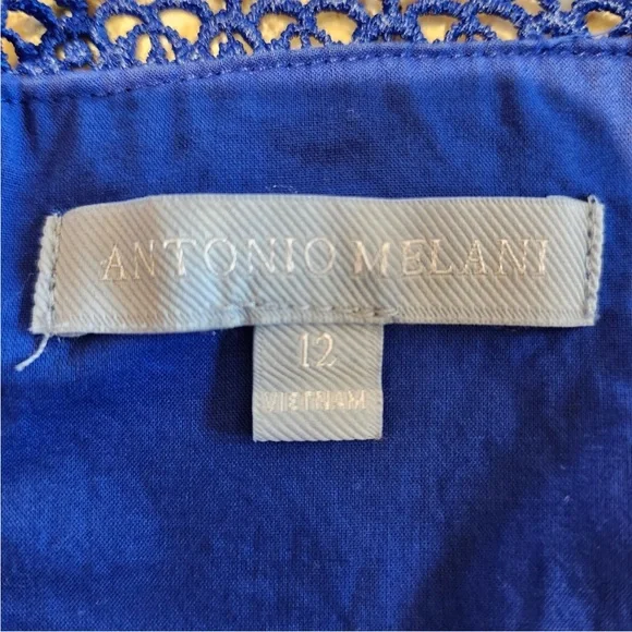 ANTONIO MELANI Mikaela Royal Blue Lace-tiered maxi dress - Picture 3 of 6